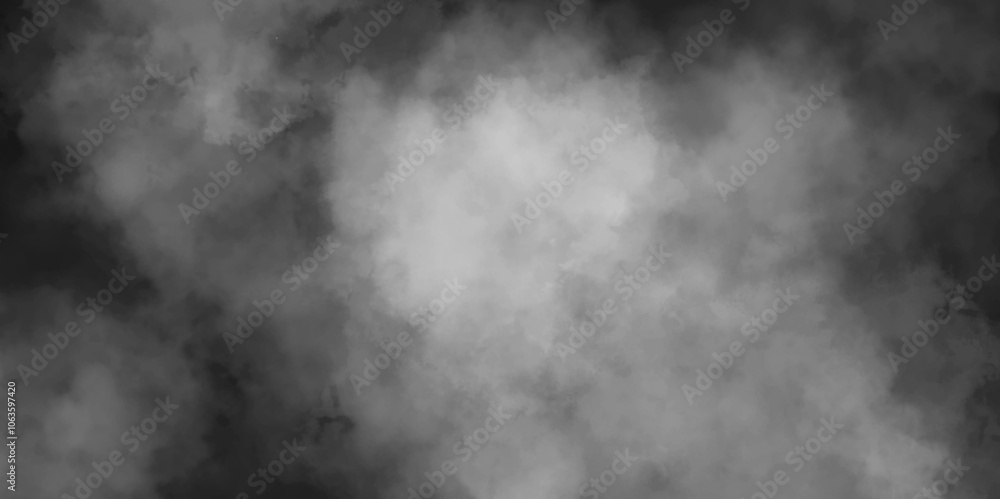 Fototapeta premium White smoke on black color abstract background, smoke overlay effect on Isolated black background, atmosphere overlay effect and vapor overlays, white fume overlay on black background.