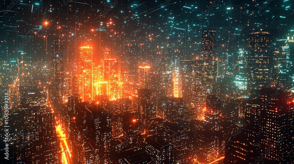 A sprawling cityscape glows with an orange-lit hue, illustrating the energy and vibrancy of a digital age, encapsulating urban innovation and connectivity. A sprawling cityscape glows with an orange-lit hue, illustrating the energy and vibrancy of a digital age, encapsulating urban innovation and connectivity.