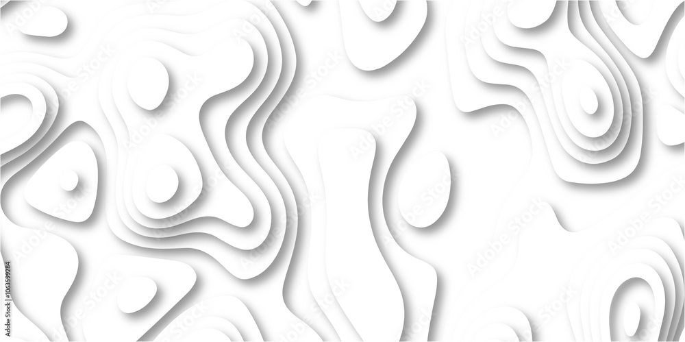 paper cut 3d render topography abstract, beautiful white Background. geometric map relief texture with curved layers and shadow. Realistic papercut decoration textured with wavy vector design. paper cut 3d render topography abstract, beautiful white Background. geometric map relief texture with curved layers and shadow. Realistic papercut decoration textured with wavy vector design.