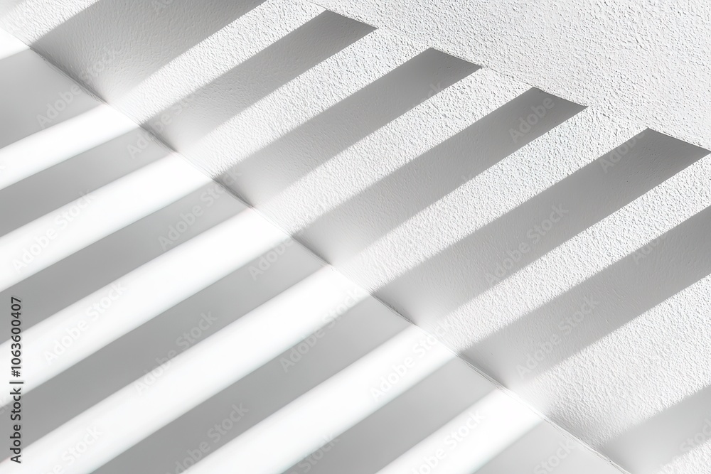 Obraz premium White wall with window shadows, close-up, flat lay, photography