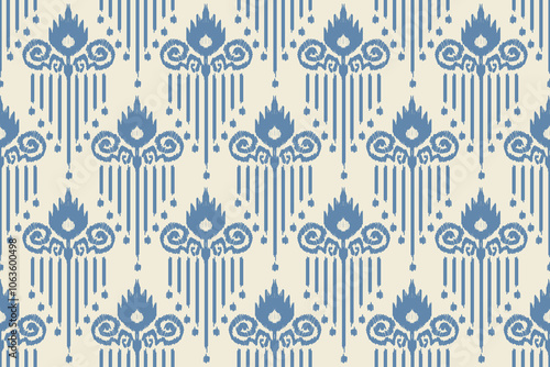 suzani seamless pattern Motif ethnic handmade beautiful Ikat art.Ikat ethnic tribal, boho colors seamless wallpaper. Ethnic Ikat abstract background art. Turkish Aztec Uzbekistan pattern 
