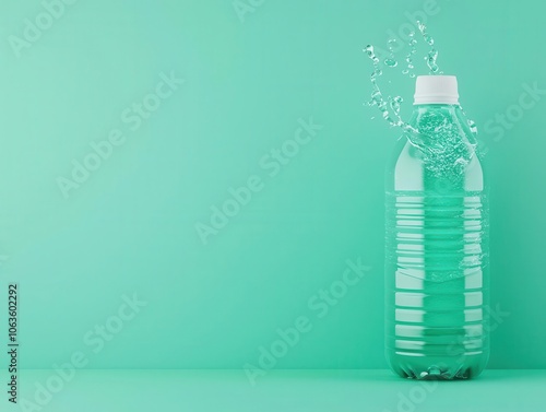 Hydrating sports drink, athlete pouring sugarfree drink, action shot, 3D illustration photo