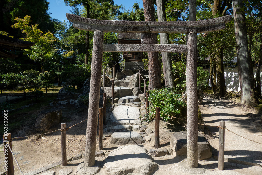 Japanese garden in Ginkakuji Temple, Kyoto, Japan