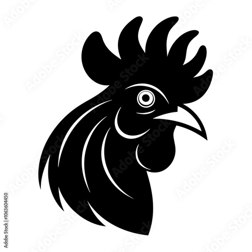 rooster head isolated on white background