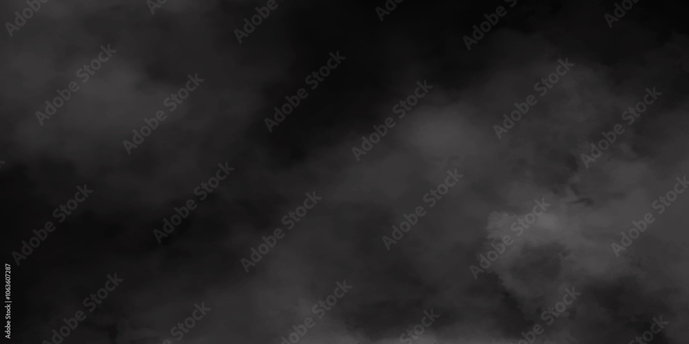 Fototapeta premium White smoke on black color abstract background, smoke overlay effect on Isolated black background, atmosphere overlay effect and vapor overlays, white fume overlay on black background.