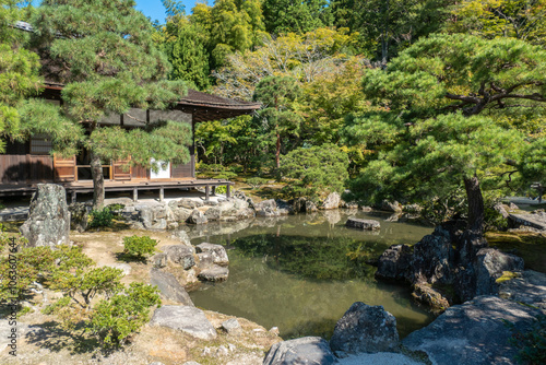 Obraz na płótnie Ginkakuji Temple or Silver Pavilion, Kyoto, Japan w salonie