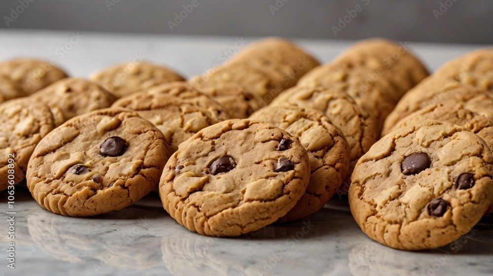Close-up of Chocolate Chip Cookies. Close-up of Chocolate Chip Cookies.