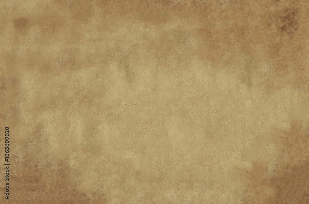 Fototapeta premium Brown old parchment paper with spots on the surface