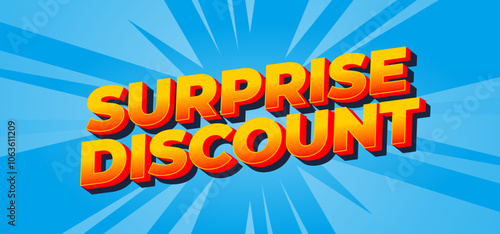 Surprise discount. Text effect in 3D look for banner or website header