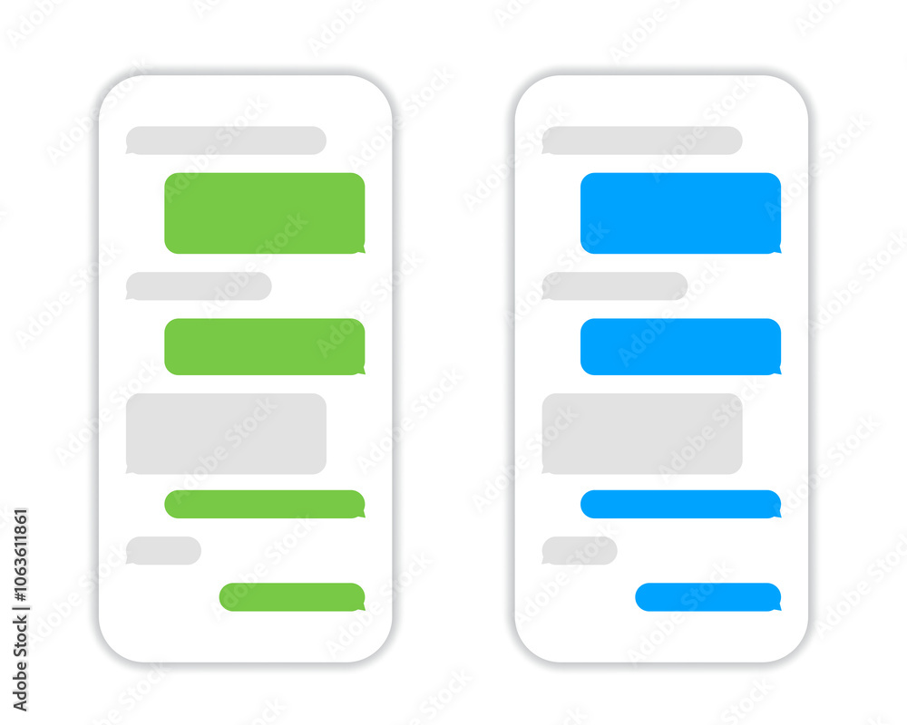 Phone chatting sms template bubbles, speech bubbles for creating dialogues. Message bubbles template for creating chat, text template bubbles. Phone chatting sms template bubbles, speech bubbles for creating dialogues. Message bubbles template for creating chat, text template bubbles.