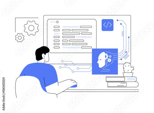 AI engineer isolated cartoon vector illustrations.