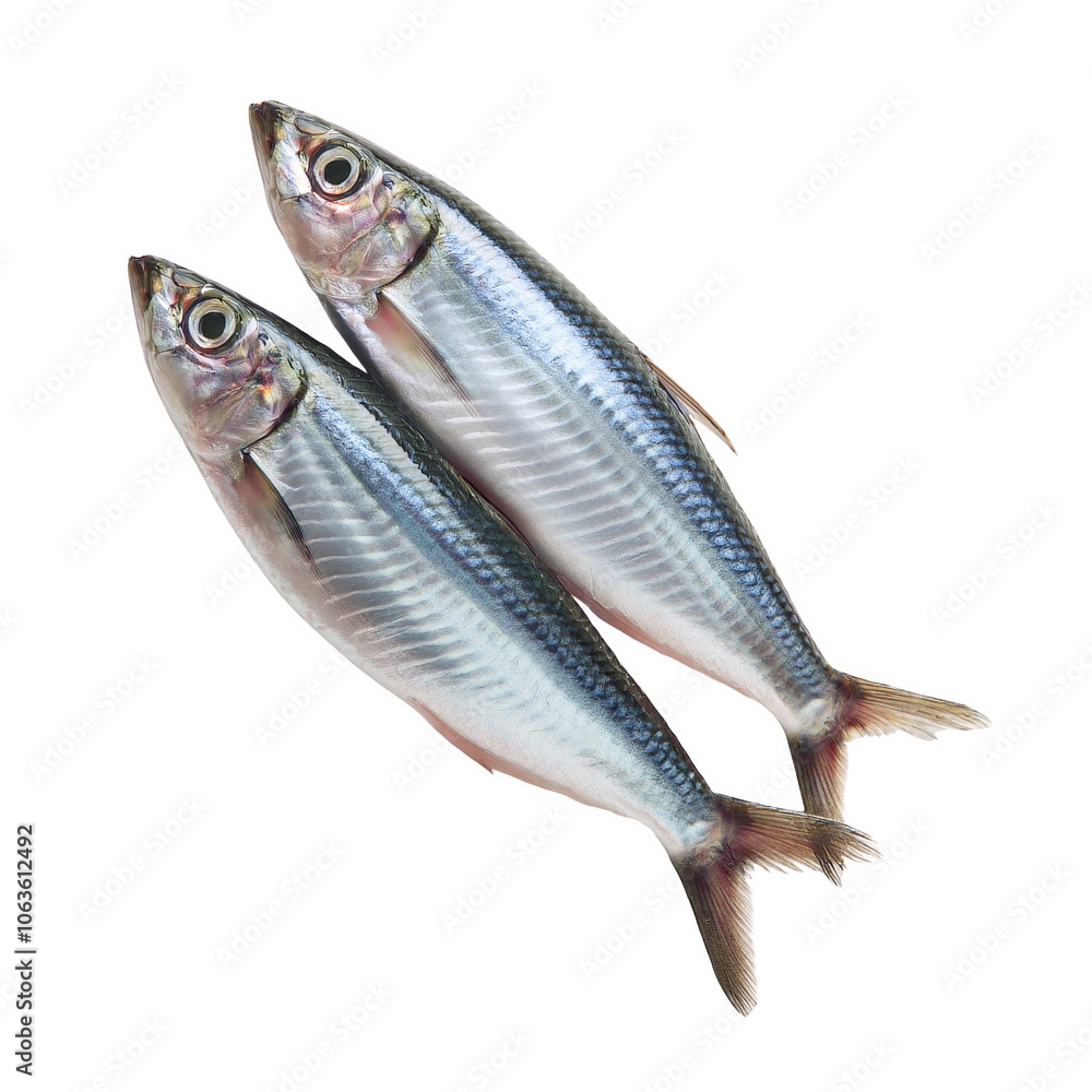 Two fresh sardines, transparent background image Two fresh sardines, transparent background image