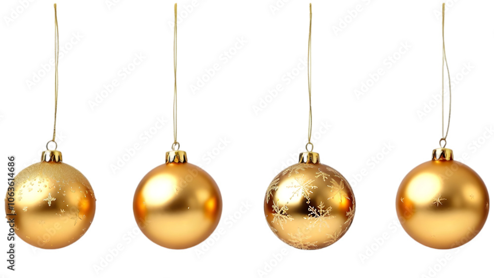 Gold Christmas Ornaments Hanging PNG Gold Christmas Ornaments Hanging PNG