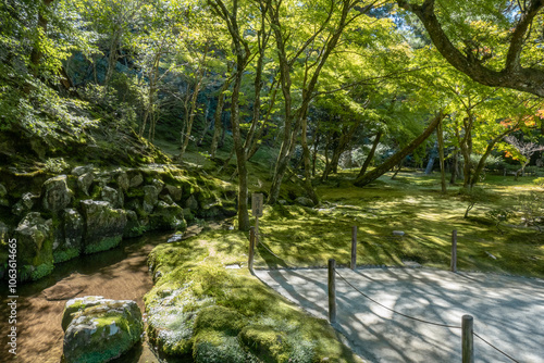 Obraz na płótnie Japanese garden in Ginkakuji Temple, Kyoto, Japan w salonie