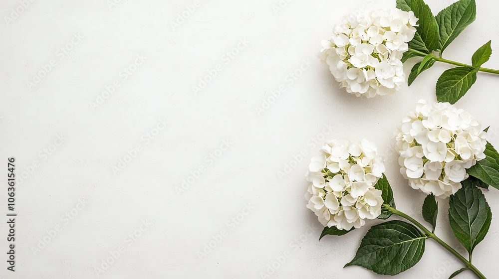 Delicate white hydrangea flowers arranged elegantly on a soft background, perfect for floral designs and nature-inspired projects. Delicate white hydrangea flowers arranged elegantly on a soft background, perfect for floral designs and nature-inspired projects.