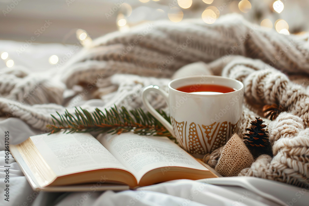 Warm winter atmosphere indoors and peaceful time AI generative Warm winter atmosphere indoors and peaceful time AI generative