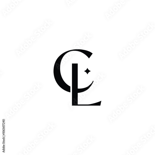 CL monogram logo design letter text name symbol monochrome logotype alphabet character simple logo