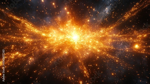 golden lights illuminated collison on dark background