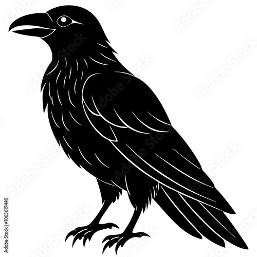 raven on a white background