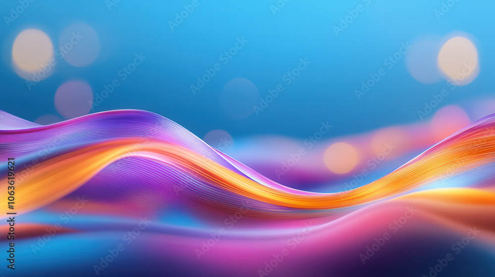 Fototapeta premium abstract representation of AI technology with vibrant colors and smooth waves, creating sense of motion and innovation