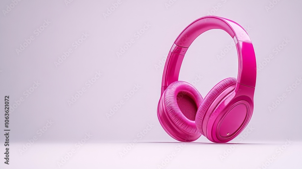 Pink Headphones: A vibrant pink pair of headphones, isolated on a clean background, ready to transport you to your favorite soundtrack. Pink Headphones: A vibrant pink pair of headphones, isolated on a clean background, ready to transport you to your favorite soundtrack.