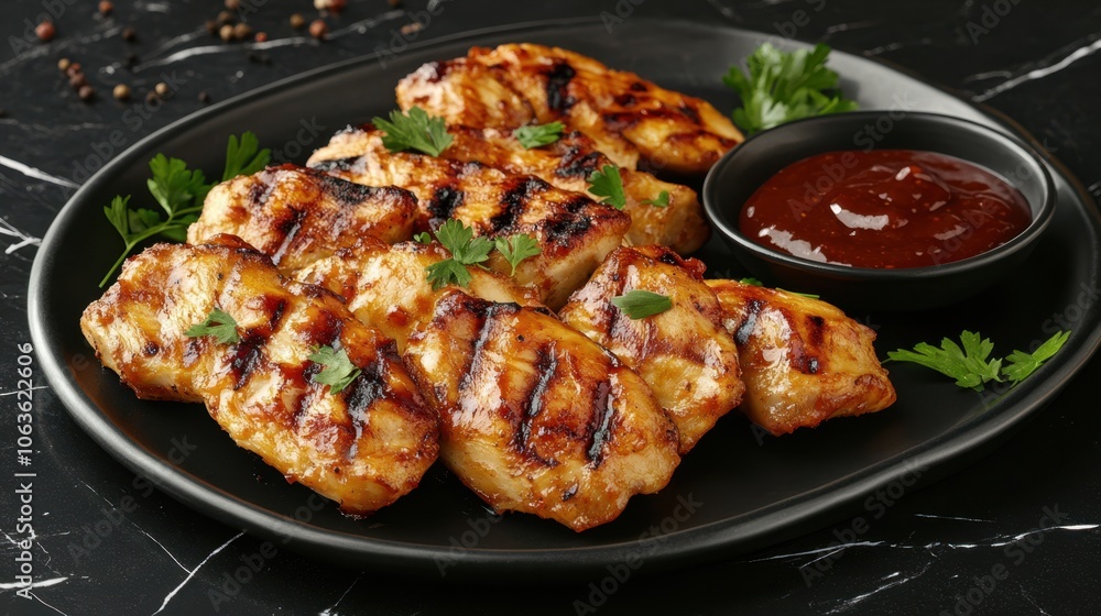 The Grilled Chicken With Sauce The Grilled Chicken With Sauce