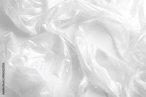 White plastic wrap, close-up, high-resolution photography, high-quality photo, super-realistic, white background