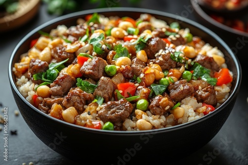 delicious chicken and rice in a bowl