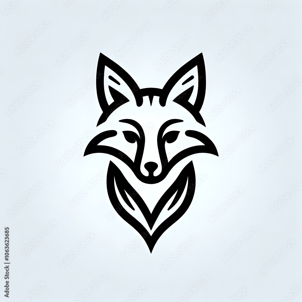 Fototapeta premium Sketch of a fox tattoo 