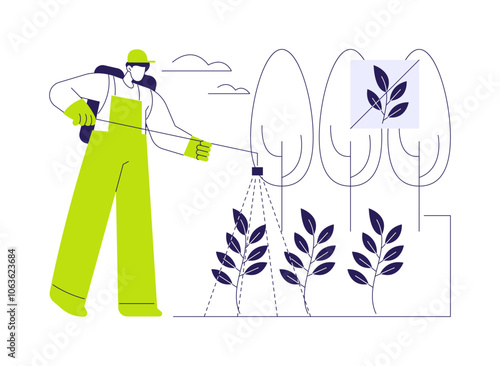 Weed control abstract concept vector illustration.