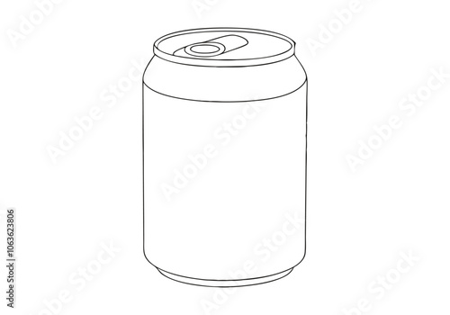 Continuous Line Art of a Soda Aluminum Can. Minimalist Beverage Container Illustration