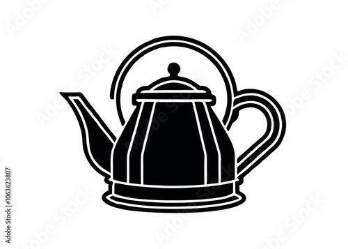 Classic Kettle Silhouette Design for Kitchen Decor Enthusiasts and Tea Lovers