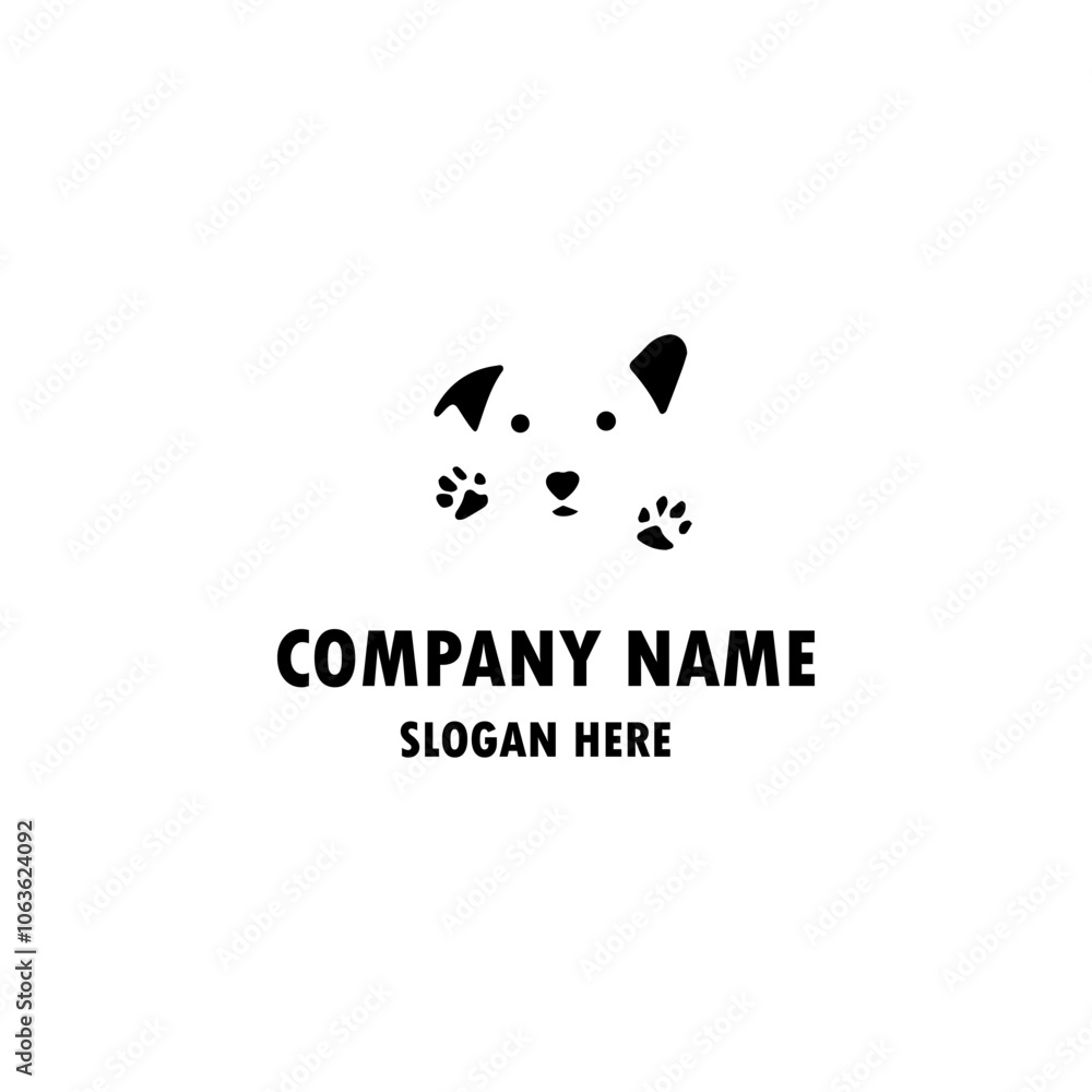 A creative abstract icon logo of a hidden DOG and CAT in the letter P. Pet dog and cat logo A creative abstract icon logo of a hidden DOG and CAT in the letter P. Pet dog and cat logo