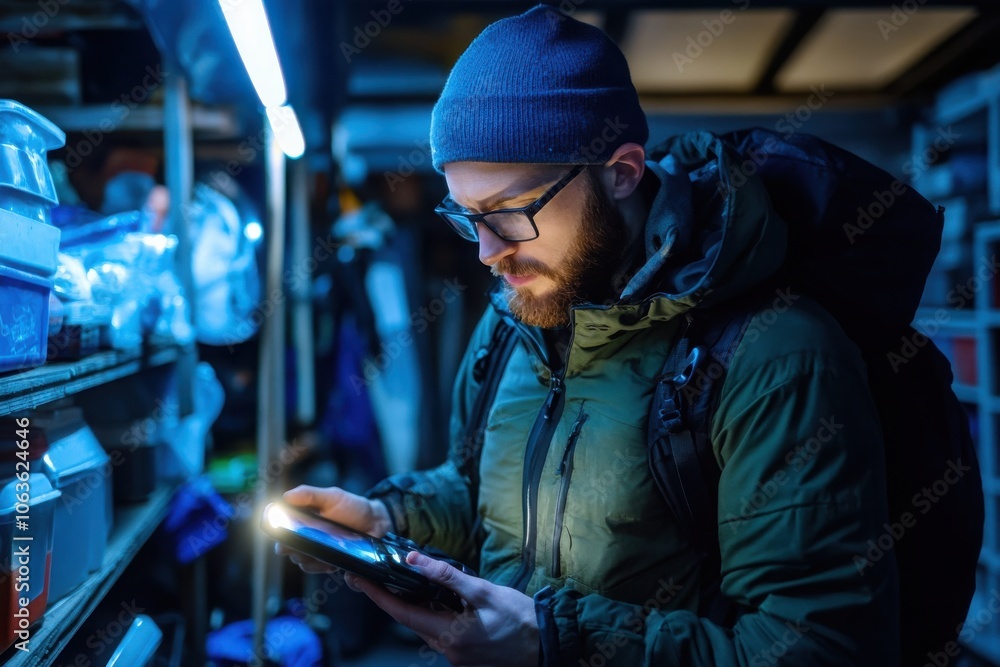 Checking Brightness of Headlamp in Dim Garage Environment Checking Brightness of Headlamp in Dim Garage Environment