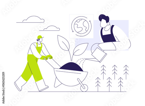 Habitat restoration abstract concept vector illustration.