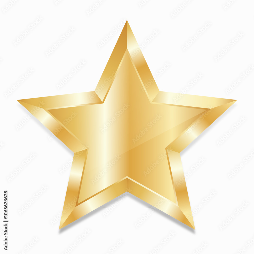 Fototapeta premium Gold star on white background.
