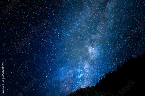 Obraz na płótnie Starry sky. Night scape with beautiful starry sky w salonie
