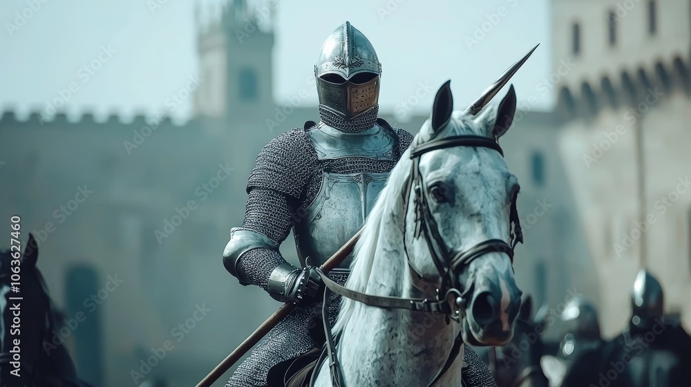 Knight in Shining Armor on Horseback