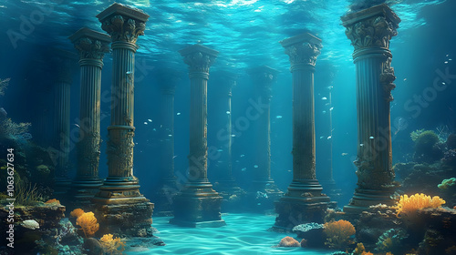 Underwater Ruins Illustration
