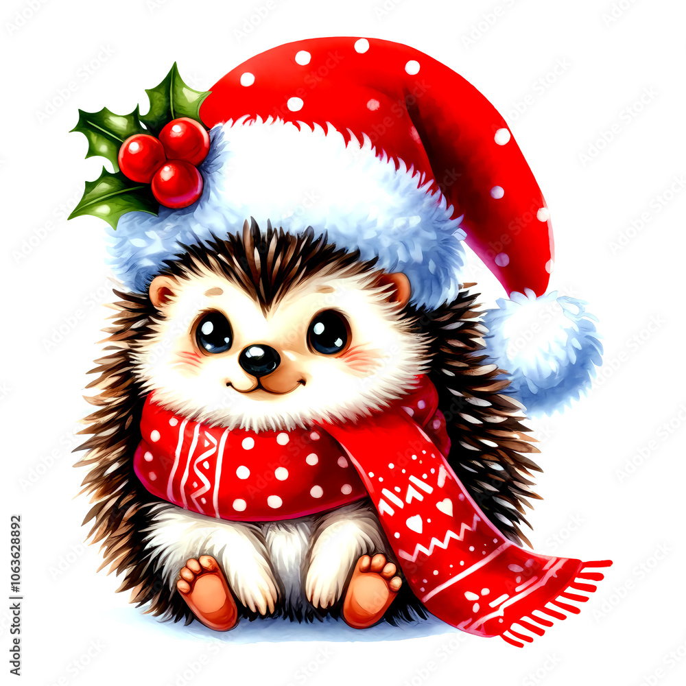 hedgehog in santa hat hedgehog in santa hat