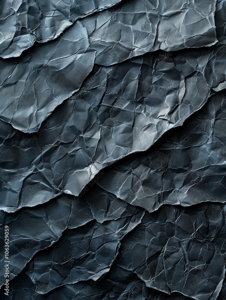 Abstract textured background of overlapping dark crumpled paper layers Abstract textured background of overlapping dark crumpled paper layers