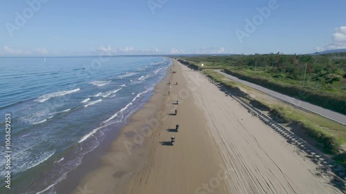 千里浜なぎさドライブウェイのドローン空撮　石川県