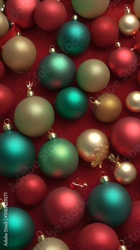 Vertical Festive Christmas Gradient with Subtle Sparkle: Red, Green, and Gold Holiday-Themed Graphic Background Texture 