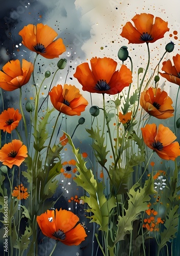 poppy flowers in the field