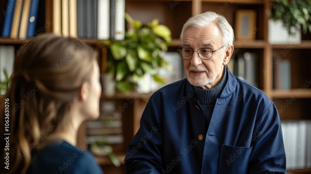 The Elderly Doctor Engaging Patient. The Elderly Doctor Engaging Patient.