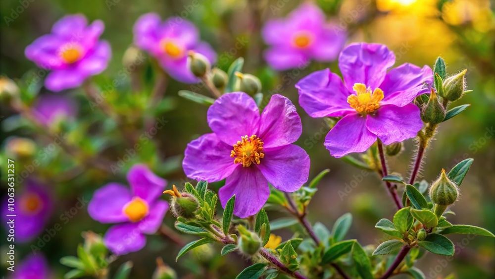 Wild plant with purple flowers growing in nature Wild plant with purple flowers growing in nature