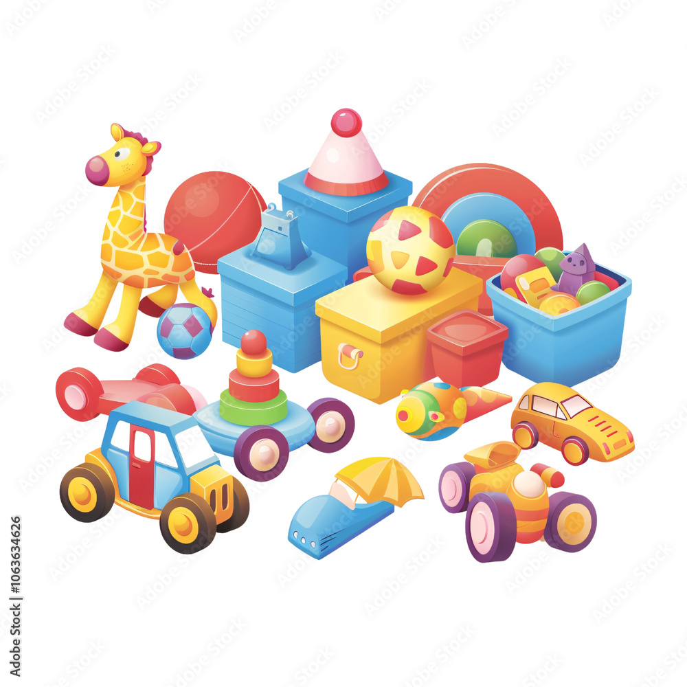 Obraz premium Colorful Children’s Toys and Play Items Collection