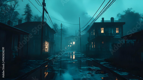 Rainy Night Street - Illust...