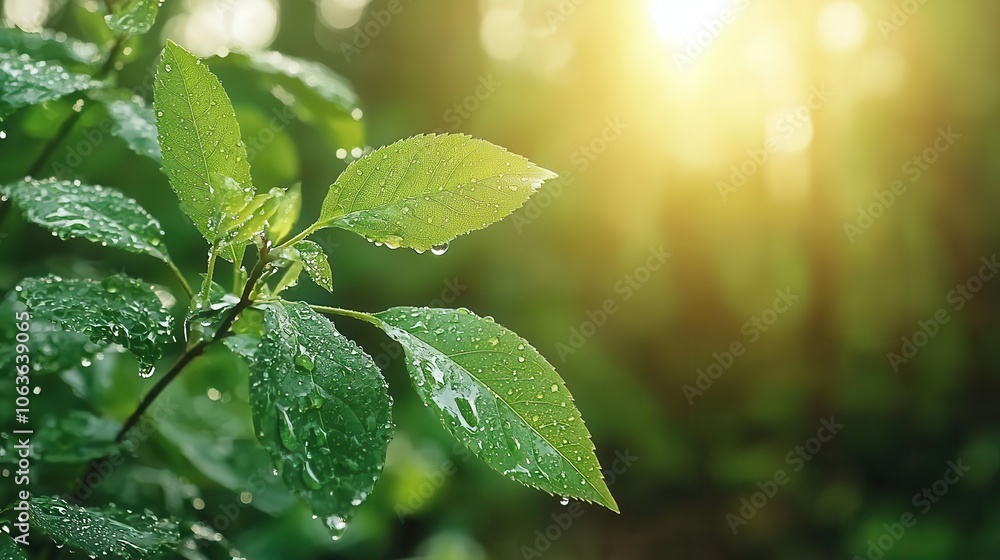 Closeup of leaf edges with tiny dew droplets, morning light, botanical freshness Closeup of leaf edges with tiny dew droplets, morning light, botanical freshness