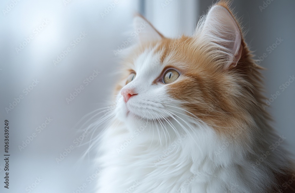 Orange and White Cat Portrait Close-Up Orange and White Cat Portrait Close-Up